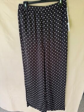 CeCe Black Pants with White Polka Dots